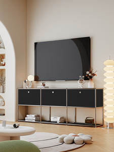 Mobile Contenitore per Soggiorno in Acciaio Inossidabile, Stile Moderno e Semplice, Combinazione Modulare, Credenza per Arredamento Casa - Product Image 3