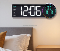 17-Zoll Multifunktionale LED-Digital-Wanduhren mit Großem Display, Fernbedienung, Springender Sekunde und Doppelalarm für Wohnraumdekoration