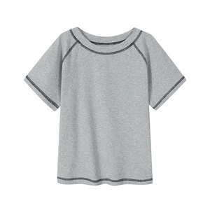 <span class=keywords><strong>T</strong></span>-<span class=keywords><strong>shirt</strong></span> <span class=keywords><strong>da</strong></span> <span class=keywords><strong>Donna</strong></span> in Cotone Lavorato a Maglia, Stile Spicy Girl, Manica Corta, Personalizzabile, Collo Tondo, Logo Stampato - Product Image 6