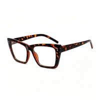 Lunettes anti-lumière bleue rétro carrées œil de chat SM24004 - Monture légère en PC avec verres en résine transparente pour hommes et femmes (6 couleurs)