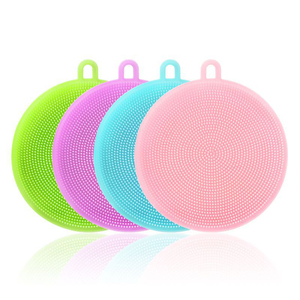 Hongyu Silicone Handheld Portable <b>Scrub</b> <b>Brush</b> with Handle for Dish and Pot Cleaning Kitchen Use Non-Scratch 40g - Product Image 1