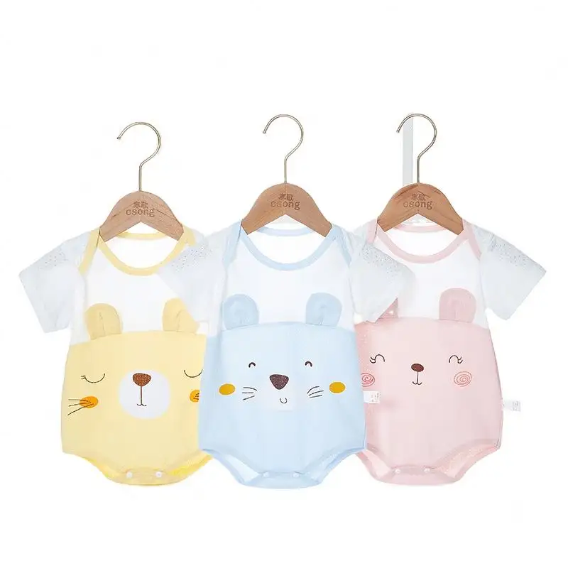 Bebek tulumu yaz ince model bebek pamuklu çanta fart ha giysi yeni bebek pijama üçgen elbise