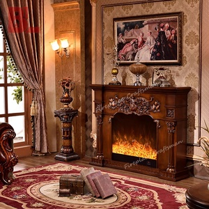 Chimenea Eléctrica Decorativa <span class=keywords><strong>con</strong></span> Llama LED, Consola para TV, Calentador, Chimenea <span class=keywords><strong>de</strong></span> Madera Marrón, Chimenea <span class=keywords><strong>de</strong></span> Madera Blanca - Product Image 5