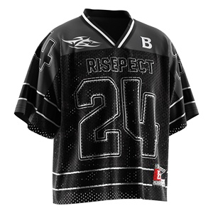 Jersey Football Amerika & Rugby antik, kain jala bersirkulasi pesona Retro Vintage cocok untuk kompetisi & Latihan - Product Image 5