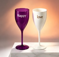 Flûte à champagne incassable en plastique PP, personnalisable avec logo, blanche ou transparente, pour mariage et fête