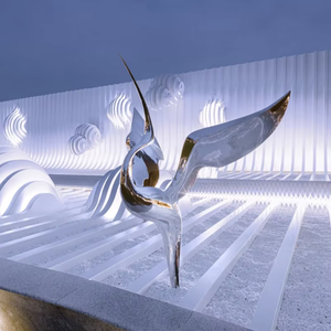 Senzhao lujo alta calidad interior Hotel jardín LED motivo luz personalizada gran escultura de Metal - Product Image 1