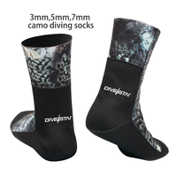 Chaussettes de plongée DIVESTAR personnalisées en néoprène 3mm 5mm 7mm à cellules ouvertes, camouflage, imperméables et chaudes pour la pêche sous-marine et la plongée libre