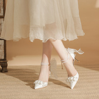 Vrouwen Hoge Hakken Pumps Dame Sexy Bruiloft Bruids Dunne Hoge Hakken Abrikoos Solide Feest Prom Valentijn Kantoor Kwaliteit Prom Schoenen