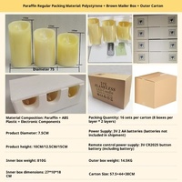 Ensemble de 3 bougies en cire de paraffine à alimentation directe d'usine, bougies en forme de pilier, LED scintillante, flamme 3D, télécommande, alimentation par batterie, décoration d'intérieur