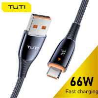 Kabel Pengisian Cepat Tuti Berkualitas Tinggi 66w Tembaga Murni dengan Jalinan Nilon 1.2m Kabel USB USB ke Tipe C untuk Ponsel/laptop