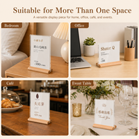 Support de menu rectangulaire en acrylique personnalisé, fait à la main, en bois, porte-photo pour restaurants de restauration rapide, hôtels, écoles, bureaux à domicile