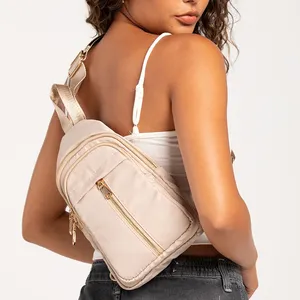 Custom Adjustable Strap Sling Backpack Travel Chest Fanny Pack Crossbody Wholesale Nylon Sling Bag