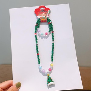Children's Christmas Jewelry Set Little Girl <b>Beaded</b> Necklace Santa Claus Elk Everything Necklace - Product Image 6