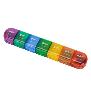 Kotak pil mingguan kotak pil hari yang dibongkar pengingat obat penebal Volume besar warna-warni