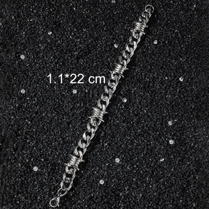 Hot Selling Popular Simple Design Alloy Gold Silver Plated Thorns Geometric Bracelet Hiphop <b>Men</b> Chain Bracelets Fashion Jewelry - Product Image 4