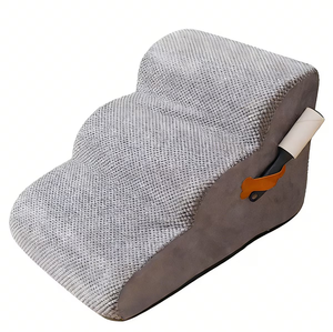Rampe d'escalier pour chien de luxe 40 cm à 3 niveaux, escalier pour animaux de compagnie avec revêtement en tissu durable, imperméable et antidérapant pour petits chiens et chats - Product Image 1
