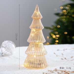 Mới Sáng Tạo Nhà DIY Mini Sang Trọng 3D Giáng Sinh Đèn LED Bàn Thông Cone Tay Thổi Thủy Tinh Cây Giáng Sinh Với Đèn LED - Product Image 6