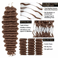 Extensions de cheveux humains 100% naturels, pré-séparées, non traitées, à nœuds miracle, effet plume, double trame, 14-24 pouces, vente en gros