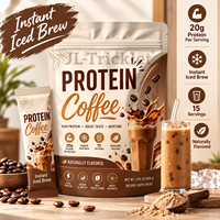 Poudre de café protéiné 20g de protéines par portion Café glacé instantané Isolat de protéines de lactosérum Fabricant OEM ODM Marque privée