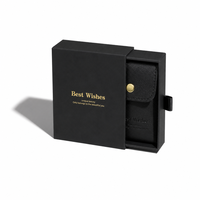 Coffret cadeau pour bijoux, boîte à tiroir coulissant en papier avec pochette à pression en cuir PU pour collier, bague, boucles d'oreilles, bracelet, logo personnalisé