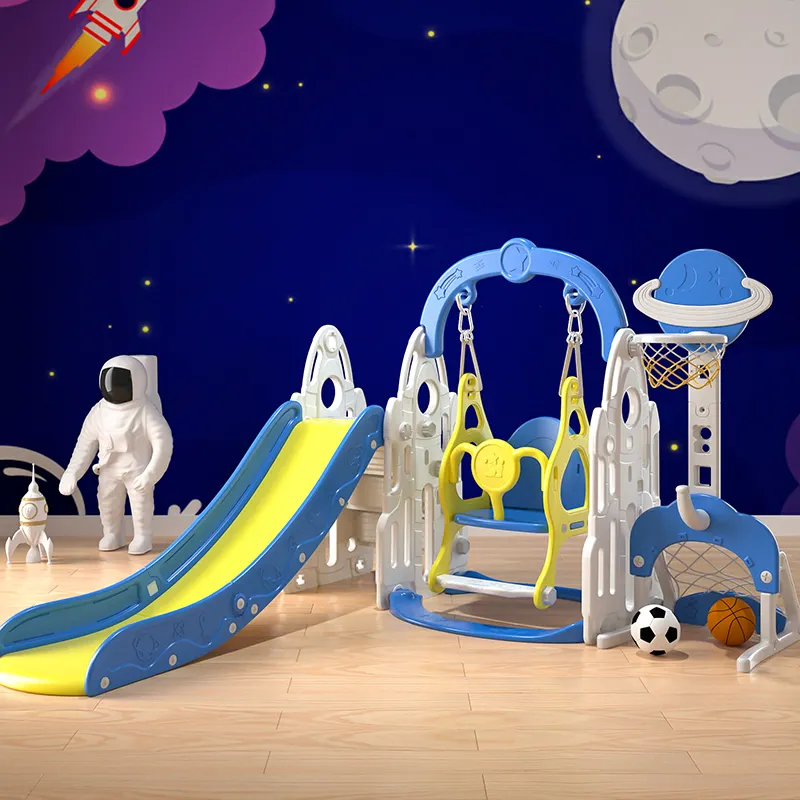 Children Plastic Swing Slide Toys Indoor Playground 3 In 1 baby Slide Swing Set ECO-friendly Plastic slide indoor playroom