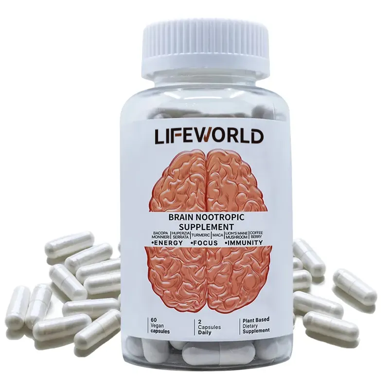 Lifeworld private label natural lion's mane mushroom capsules reishi nootropic complex capsules nootropic brain supplement