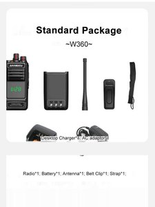 Radio portable W360 UHF ou VHF 8W haute puissance, étanche IP68, avec fonction de correspondance par code à une touche L769 - Product Image 5