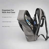 Sac à dos pour ordinateur portable à grande capacité, léger, à fermeture enroulable, avec dos en maille respirante, pour voyages, collège, pour hommes et femmes