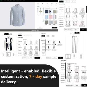 男性用プラスサイズ英国スリムフィット2ピースダブルブレスト無地スタンドカラースーツ新しいクロスボーダーファッション - Product Image 5