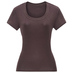 Camiseta sin mangas acanalada de alta elasticidad y ajuste ceñido para mujer, con cuello en U, sexy, de color liso, ideal como capa base. - Product Image 3