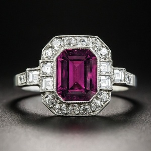 925 Sterling <b>Silver</b> Rhodolite <b>Emerald</b> Cut Garnet Engagement <b>Ring</b> Order Online Now at Wholesale Price From Supplier - Product Image 2