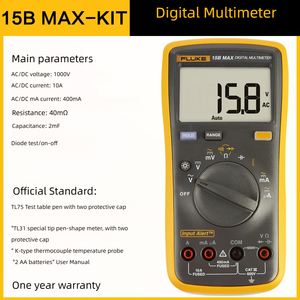 Multimètre numérique programmable 15B+/17B+ 1000V Tension 10A Courant Trois demi-plans 600V Sécurité OEM Personnalisable Garantie 1 an - Product Image 4