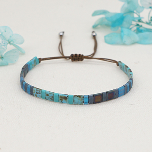 Go2Boho Bracelet Réglable en Corde Perlée, Bijoux Bohème avec Perles de Verre Miyuki Tila, Pulsera Cadeau pour Femme et Amie - Product Image 4