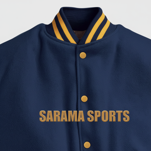 เสื้อแจ็คเก็ตผู้ชายแบบมีซิปหน้า ผ้าแคนวาสผสมขนสัตว์ ระบายอากาศได้ดี สไตล์ Letterman สำหรับขายส่ง ปรับแต่งปักลายได้ - Product Image 1