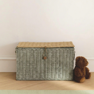 Handwoven Rattan Basket With Lid <b>Large</b> Home Organization Basket Decorative Display Storage <b>Bin</b> - Product Image 1