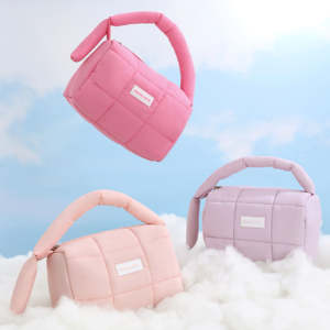 Customized logo zipper travel cotton pad nylon handbag cosmetics <b>makeup</b> <b>bag</b> round handheld <b>makeup</b> <b>bag</b> - Product Image 4