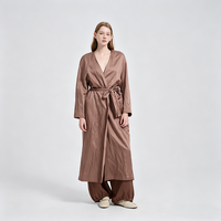 Trench-coat minimaliste pour femme en mélange coton-rayonne, coupe-vent décontracté et élégant pour le printemps