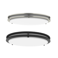 Plafonnier LED double anneau Worbest en acier, design délicat, 14 pouces, 25W, 5 températures de couleur modifiables, dimmable, certifié ETL/cETL