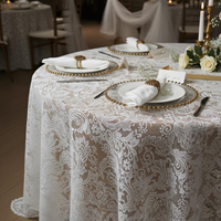 Nappe Ronde en Dentelle Blanche 90cm 180cm Style Vintage Floral pour Mariage Décoration de Table Cottagecore Vente en Gros