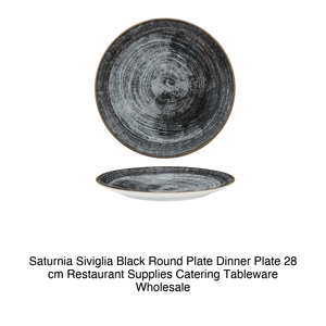 Siviglia Black Round Plate Ø 28 cm Saturnia Flat Plate - Product Image 2