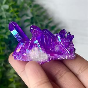 Cristales de Cristal Morado Teñidos Ecológicos de Alta Calidad, Venta al por Mayor, Forma Irregular, para Meditación y Decoración del Hogar - Product Image 5