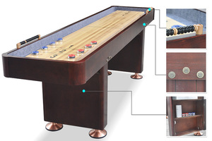 High Quality 9Ft / 12ft ft Indoor Wood Outdoor Game Playcraft Shuffle Table and Pucks Shuffleboard Board - Product Image 4