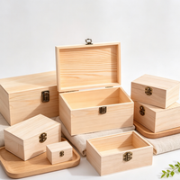 Boîte de rangement rectangulaire en pin ESTICK avec couvercle rabattable, organisateur en bois Tongmu, décoration d'intérieur, cadeau, petite et grande taille
