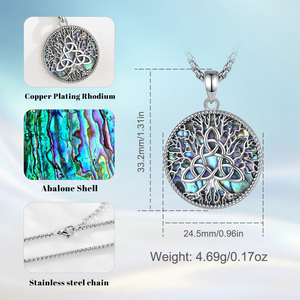 Collana Gotica Merryshine con Ciondolo a Spirale Albero della Vita in Rame e Madreperla di Abalone per Madre e Figlia - Product Image 4