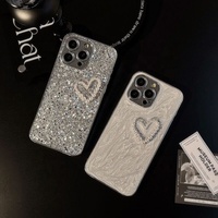 Luxe strass perle diamant en forme de coeur boule de poils Bling étui pour vivo Y300p à la mode éblouissant étui OPP sac pour oppo A97