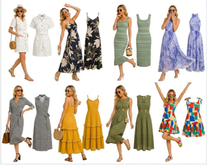 Robe d'été texturée à manches courtes pour femme, coupe ample et décontractée, styles coupés variés, livraison combinée disponible - Product Image 1