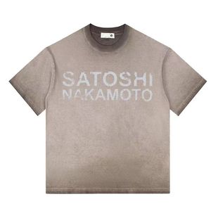 T-shirt à manches courtes SATOSHI NAKAMOTO pour hommes et femmes, marque tendance, classique, rétro, avec impression de lettres - Product Image 4