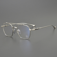 Porte-lunettes en titane, nouveau modèle aviateur doré, fabrication exquise, style Y2K, imprimé mode optique, verres transparents pour la lecture
