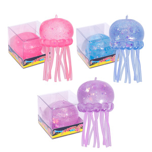 Jelly Fish Méduse Squishy, Jouet sensoriel anti-stress à presser, rempli de billes de sucre de malt, pour l'anxiété - Product Image 1