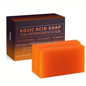 Private Label Wholesale Kojic Acid Soap Original Dark Spot Remover Nature Lemon Honey Kojic Acid Skin Whitening Turmeric Soap